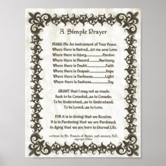 Póster PAPA FRANCIS=ST. FRANCIS SIMPLE PRAYER=Bambú2