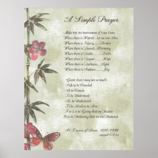 Póster PAPA FRANCIS=ST. FRANCIS SIMPLE PRAYER=Bambú2