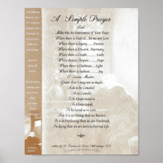 Póster PAPA FRANCIS=ST. FRANCIS SIMPLE PRAYER=St. Teresa