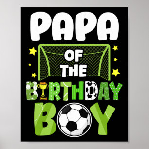 Póster Papa Fútbol Cumpleaños Chico Fiesta Fútbol Familia