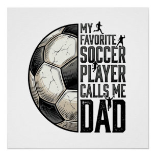 Póster Papá Fútbol Diseño De Vector De Cita De Grabado Vi