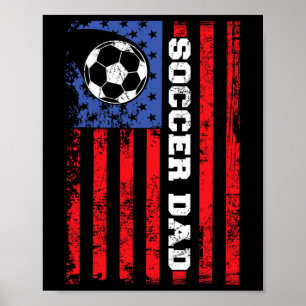 Póster Papá Fútbol EEUU Bandera Todos Los Padres American