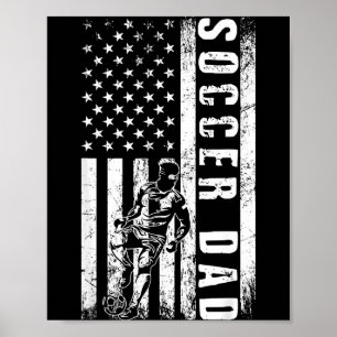 Póster Papá Fútbol Usa Bandera Equipo de Fútbol Hincha Pa