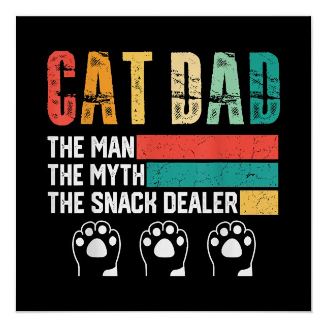Póster Papá gato del Día del Padre (Anverso)