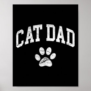 Póster Papá Gato - Diseño con problemas vintage - Gracios