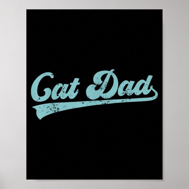 Póster Papá Gato Divertido Papá Día del Padre Divertido P (Frente)