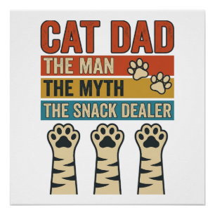 Póster Papá Gato El Distribuidor De Snacks Camiseta Vinta