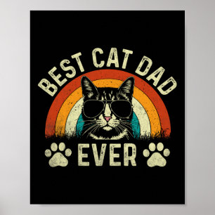Póster Papá Gato Hombre Mejor Papá Gato Cada Vez Famoso P