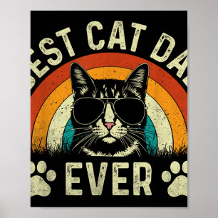 Póster Papá Gato Hombre Mejor Papá Gato Cada Vez Famoso P