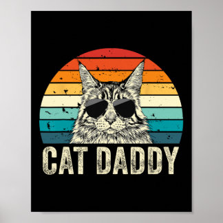 Póster Papá Gato Vintage con problemas de Maine Coon Cat