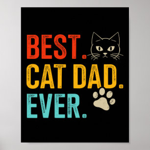 Póster Papá Gato Vintage Para El Día De Los Padres Retro