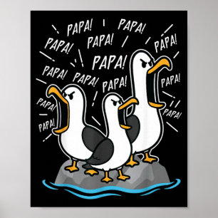 Póster Papá Gaviota Divertido Papá Gaviotas Día del Padre
