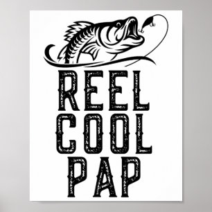 Póster Papá Genial de la Pesca Pescador Divertido Retro
