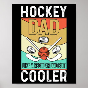 Póster Papá hockey - Regalo de jugador de hockey sobre hi