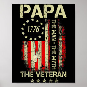 Póster Papá hombre mito el veterano - bandera del día del