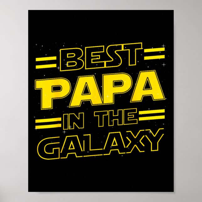 Póster Papa In The Galaxy Funny Fathers Day Gift For Men  (Frente)