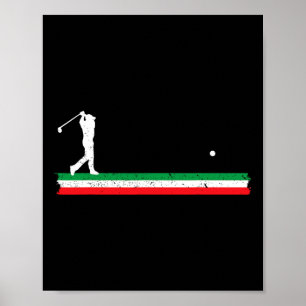 Póster Papá italiano jugando golf Padre bandera de Italia