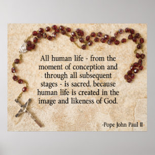 Póster Papa John Paul antiabortista