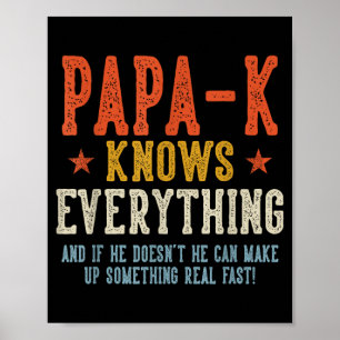 Póster Papa-k sabe todo día del padre retro vintage