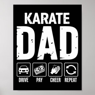 Póster Papá Karate Conduce Paga Aplaude Papá De Un Luchad