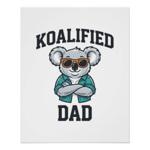 Póster Papá Koalificado Camisa Diseño De Padre Koala Lind