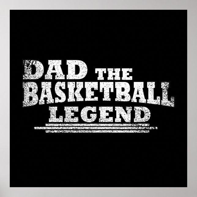 Póster Papá la leyenda del baloncesto divertidos regalos  (Frente)