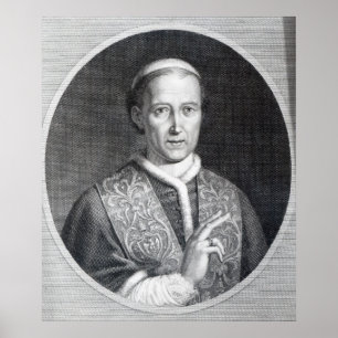Póster Papa León XII, grabado por Raffaele Persichini
