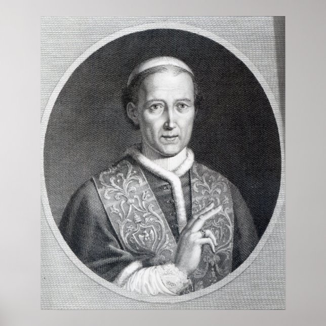 Póster Papa León XII, grabado por Raffaele Persichini (Frente)