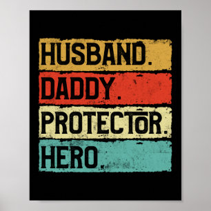 Póster Papá marido Protector Hero Veterano Día de los Pad