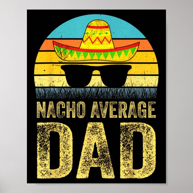 Póster Papá Mexicano Promedio Cinco De Mayo Padre Da (Frente)