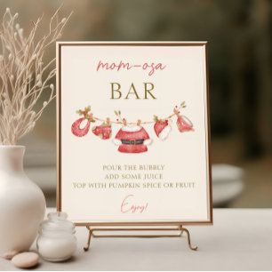 Póster Papá Noel Chico Baby Shower Momosa Bar