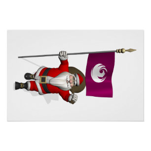 Póster Papá Noel con bandera de Phoenix AZ