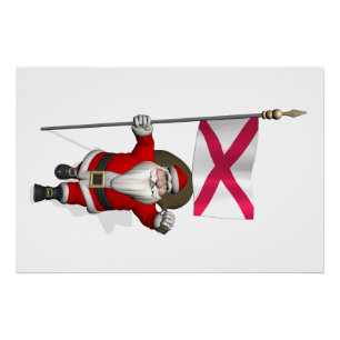 Póster Papá Noel con insignia de Irlanda del Norte