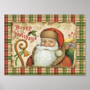 Póster Papá Noel con los regalos