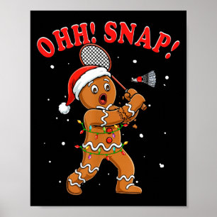 Póster Papá Noel de Navidad galletas de jengibre jugando 