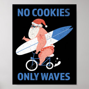 Póster Papá Noel de verano Navidad en julio