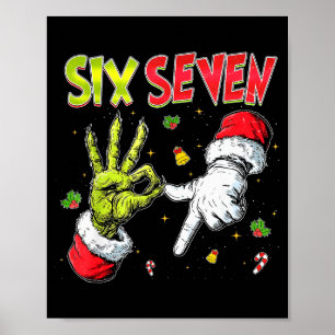 Póster Papá Noel Divertido Dice Seis Siete Navidad 67 Mem