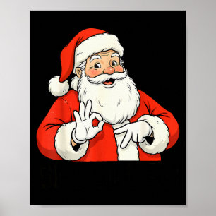 Póster Papá Noel Divertido Dice Seis Siete Navidad 67 Mem
