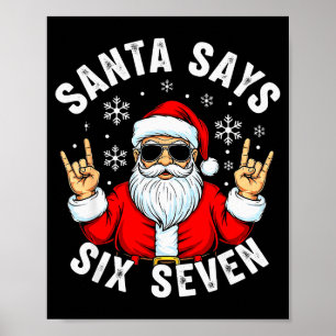 Póster Papá Noel Divertido Dice Seis Siete Navidad Tenden