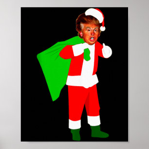 Póster Papá Noel Donald Trump Divertido Christma Feo Xmas