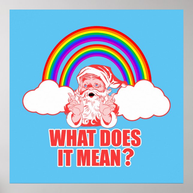 Póster Papá Noel en el arcoiris doble (Frente)