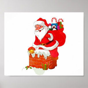 Póster Papá Noel en el personalizado del techo