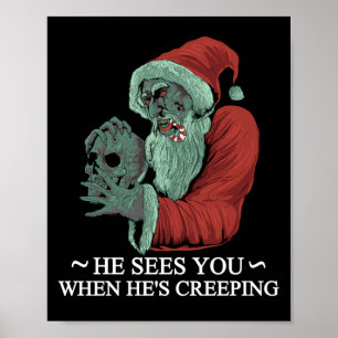Póster Papá Noel espeluznante Krampus Navidad