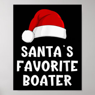Póster Papá Noel Favorito del Barquero Pijama Divertido B