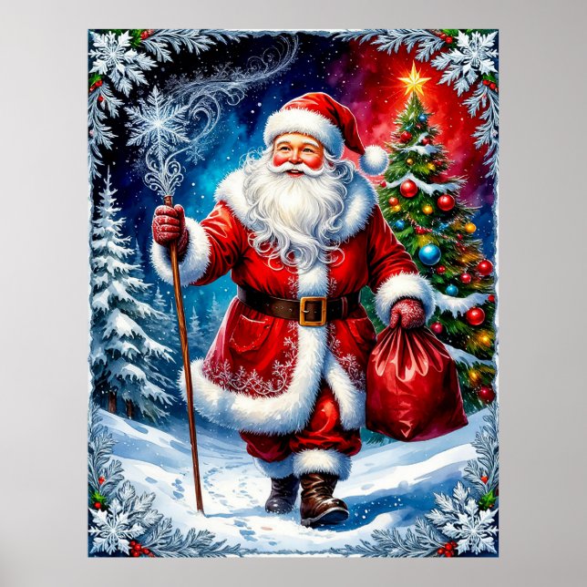 Póster Papá Noel festivo (Frente)