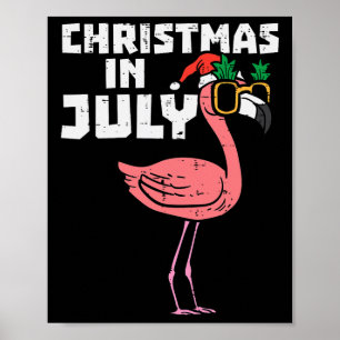 Póster Papá Noel Flamenco Gafas De Sol Navidad En Julio L