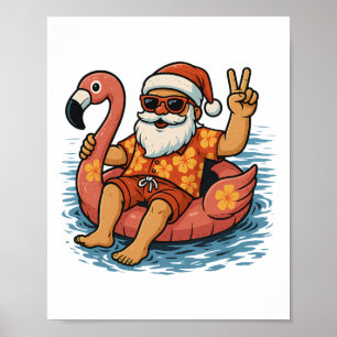 Póster Papá Noel Flamenco Navidad En Julio Verano Boys