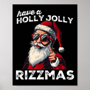 Póster Papá Noel maullando Meme divertido de Papá Noel Ri