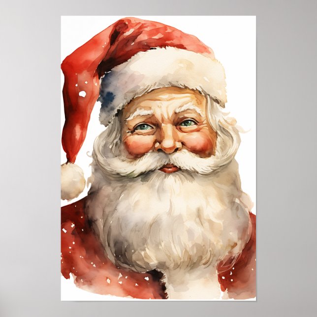 Póster Papá Noel Navidad Retro (Frente)