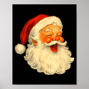 Póster Papá Noel Navidad Vintage Retro Santa Navidad Homb